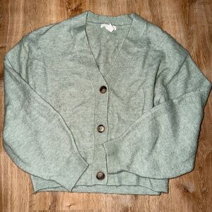 H&M Sage Button-Up Cardigan